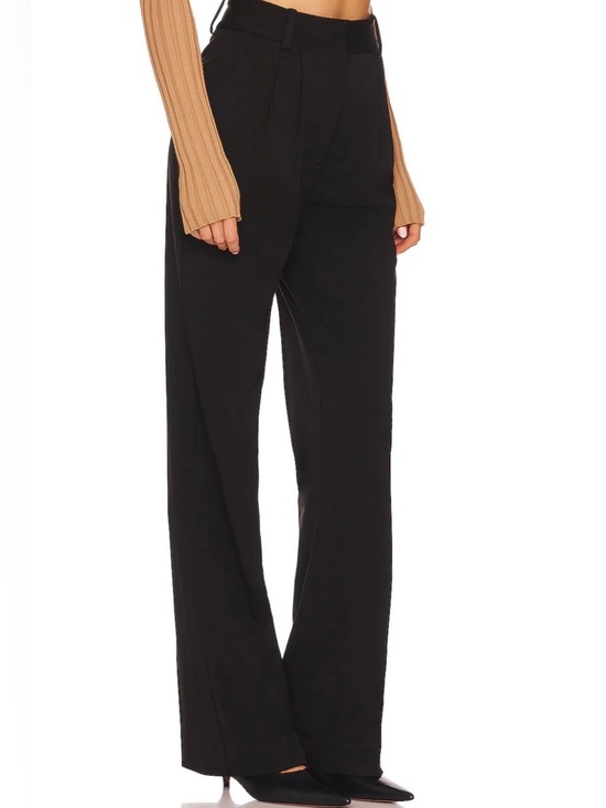 Favorite Daughter Pants - Favorite Daughter black high rise pleated trouser pants relaxed fit 6